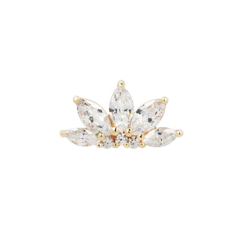 Buddha Jewelry Organics Mini Valentina Threadless End (1ct)- Solid 14k Gold